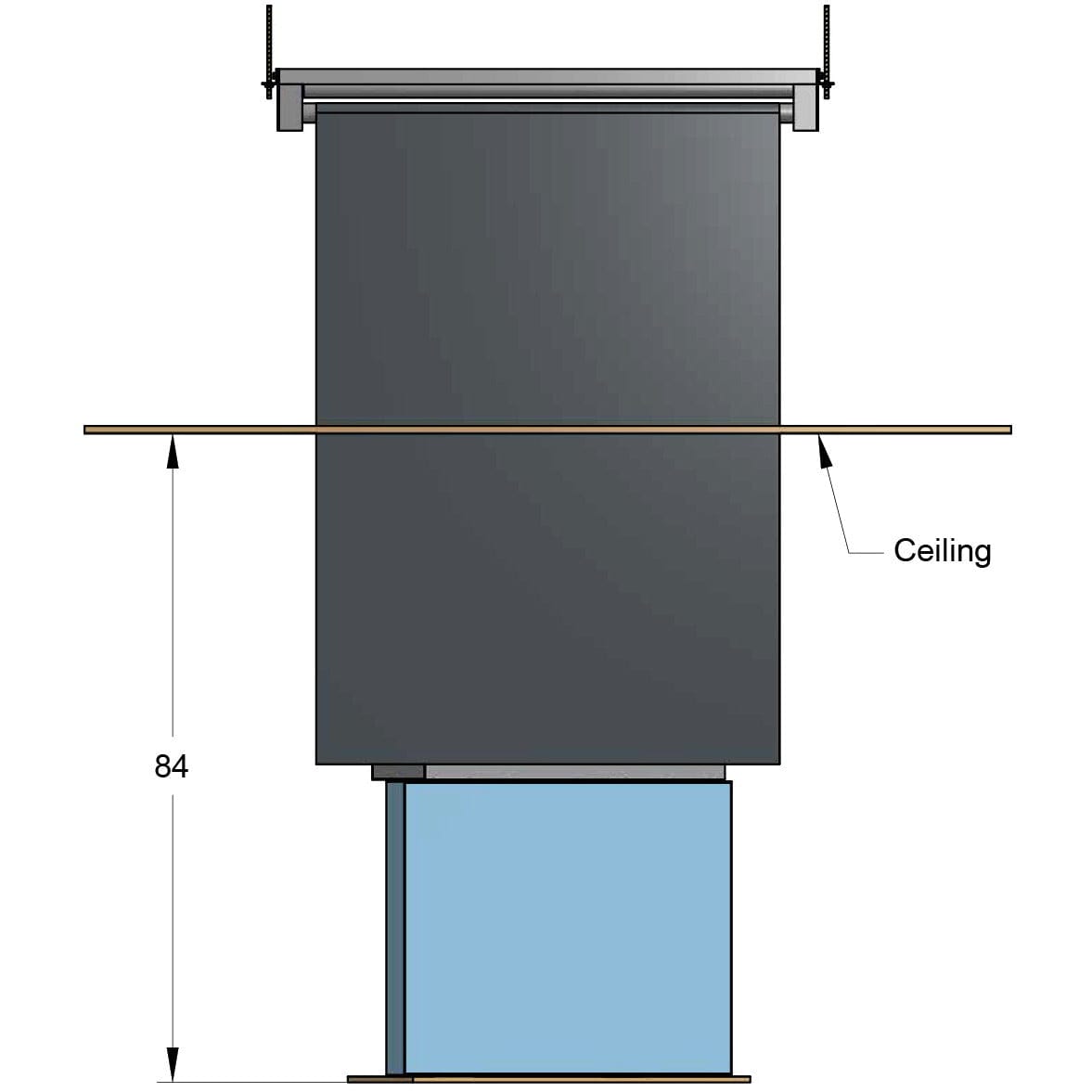 Model ET-PS-84-100   Drop-Down-Swivel Mount For A 100