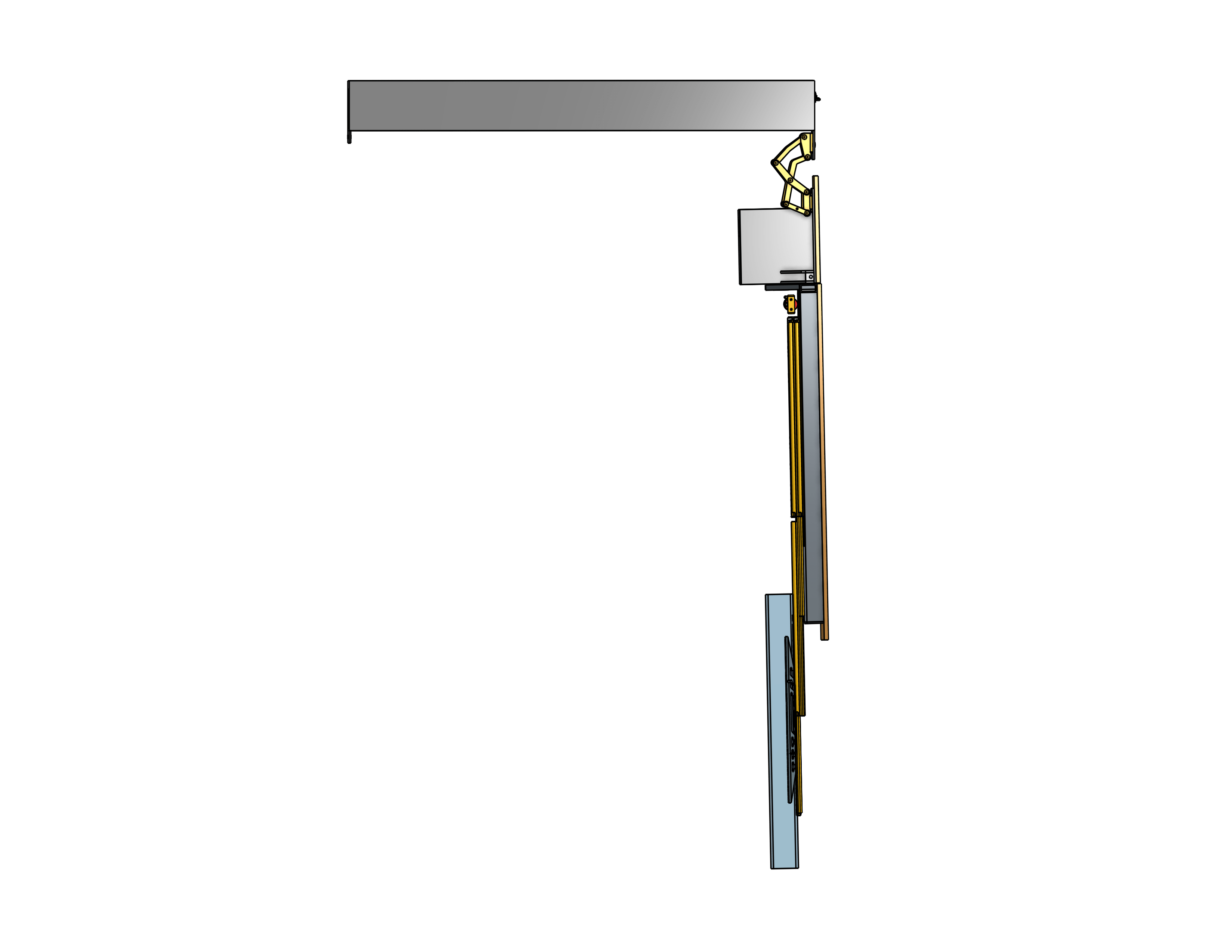 Model FD-100-PS-X72-75  Flip-Down-Swivel-Extend Mount For A 75 Inch TV - Auton Motorized Systems