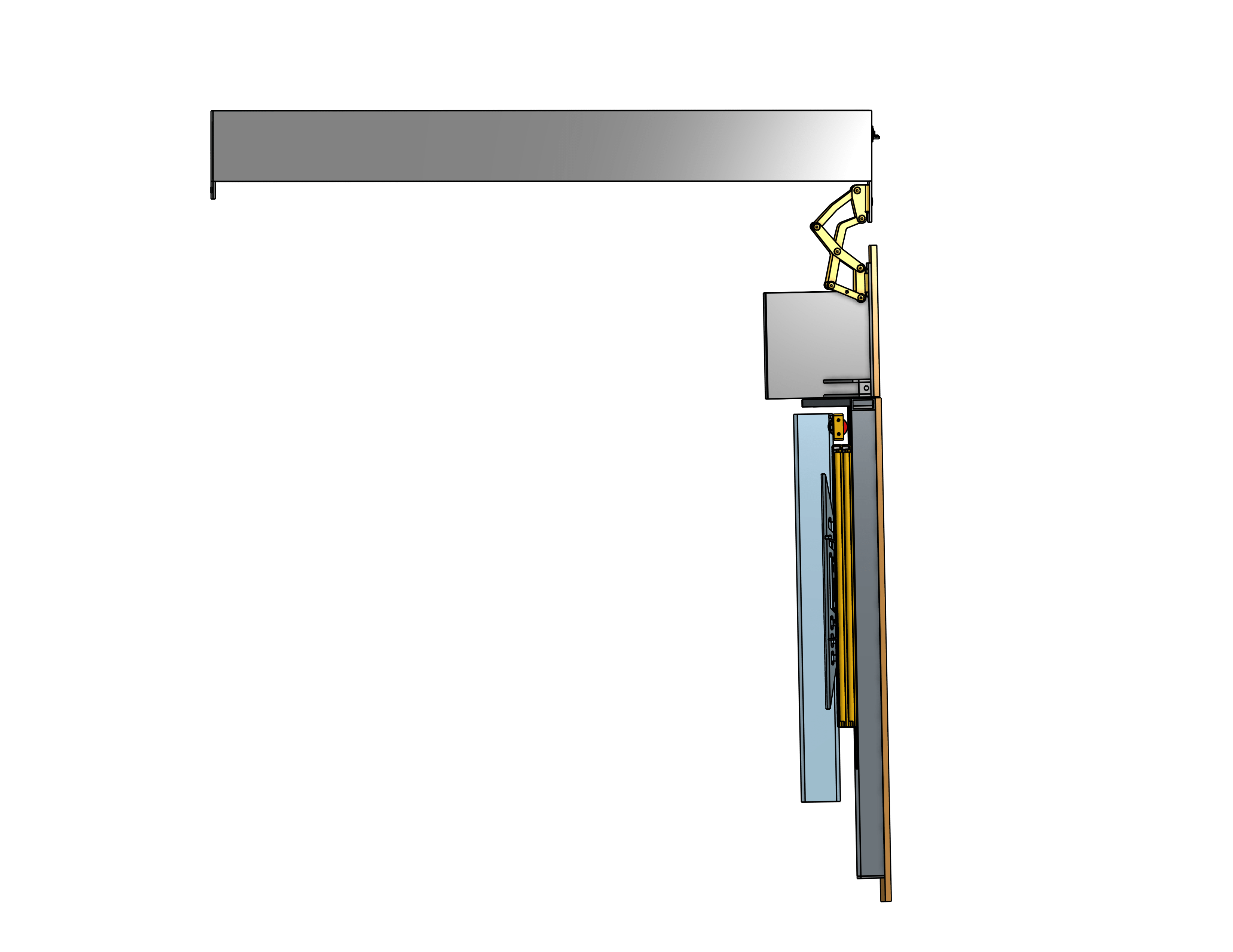 Model FD-PS-X36-85  Flip-Down-Swivel-Extend Mount For An 85 Inch TV - Auton Motorized Systems
