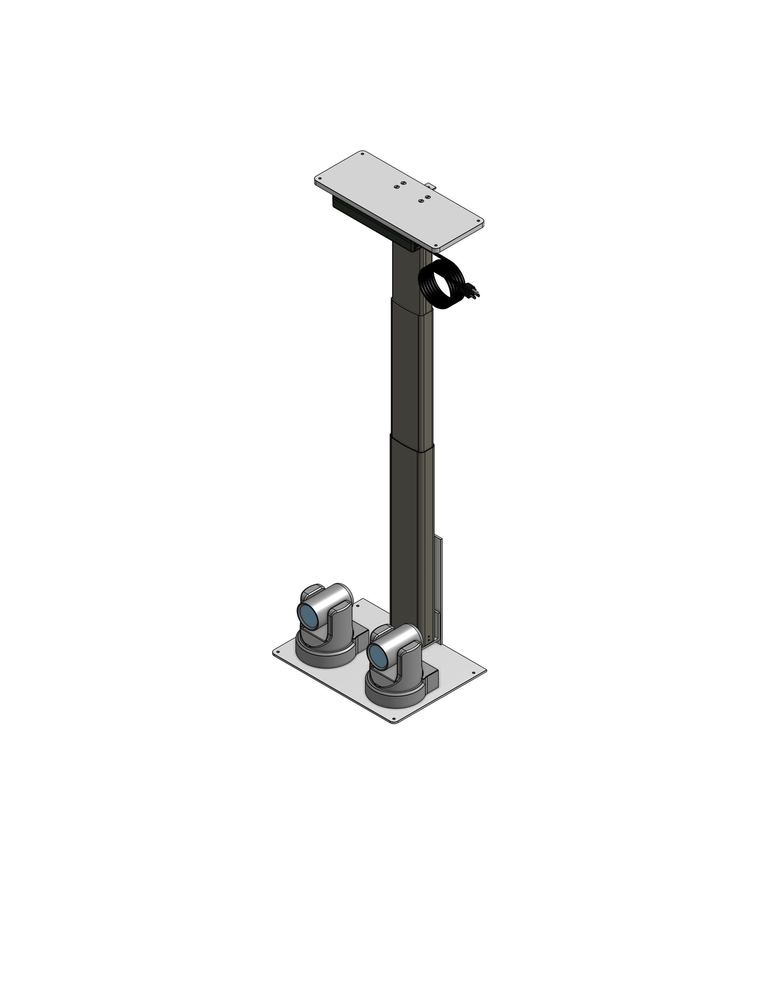 Dual PTZ Camera Lift - Ceiling Mounted - Travel: 26.5 Inches - Model DAPTZ-24-26.5