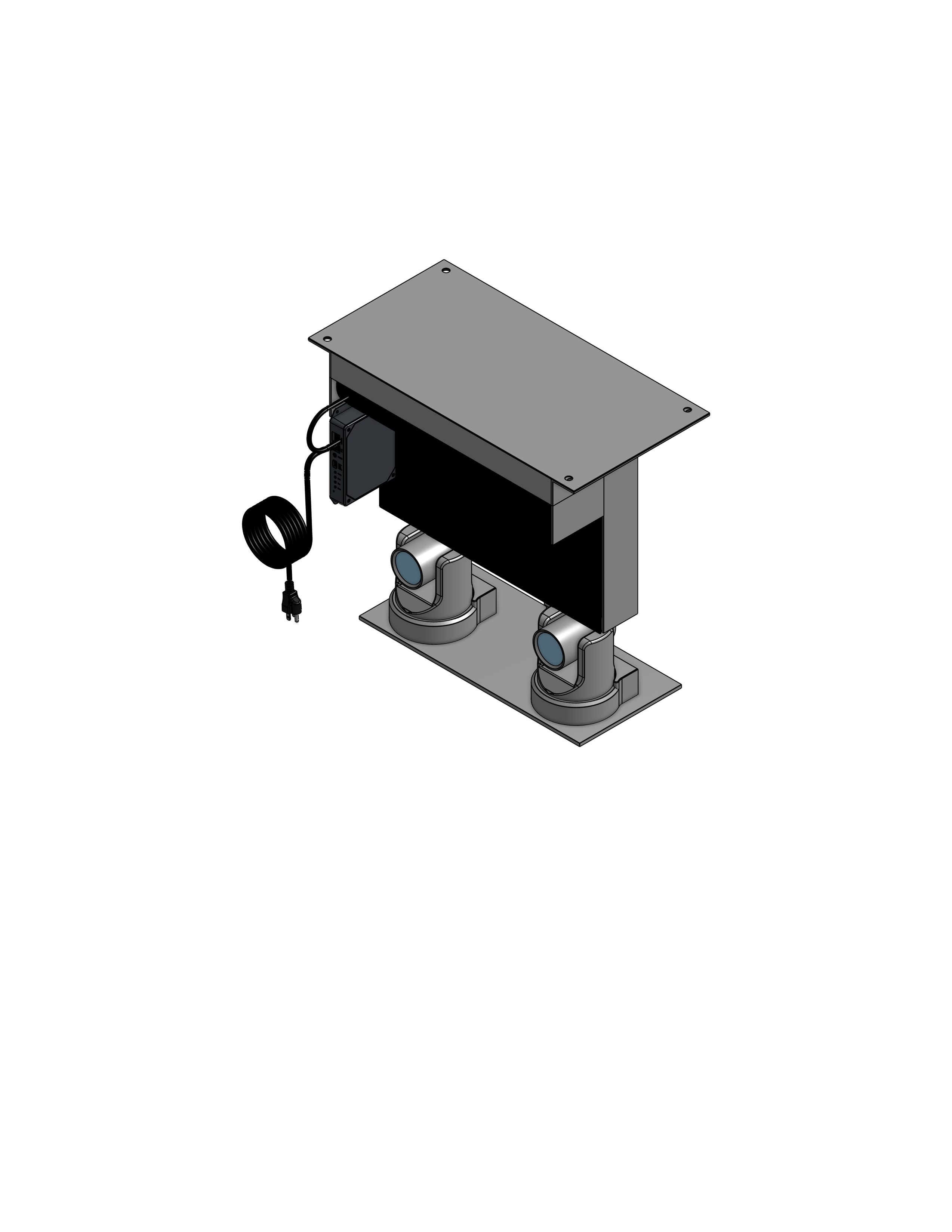 Dual PTZ Camera Lift - Ceiling Mounted - Travel: 84 Inches - Model DAPTZ-22-84