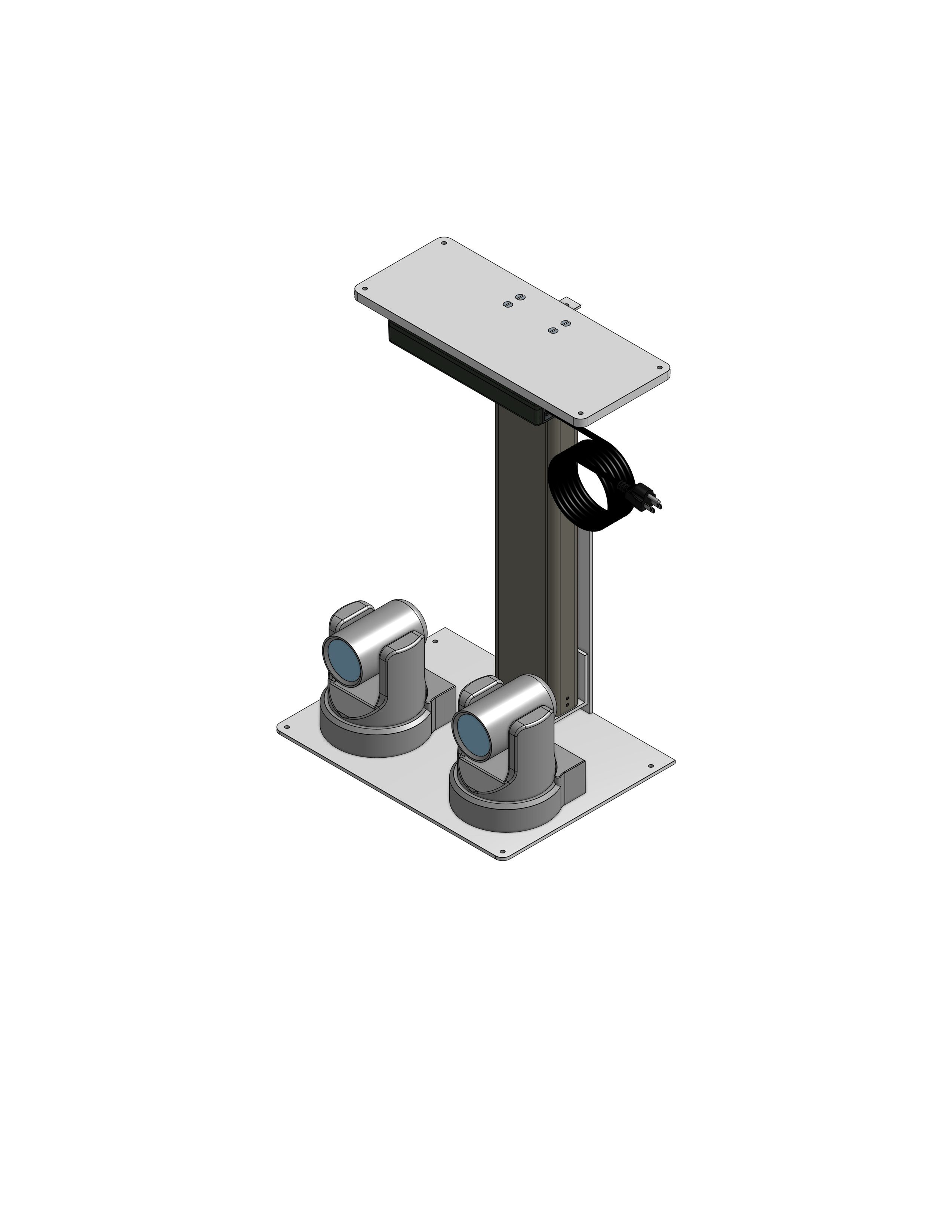 Dual PTZ Camera Lift - Ceiling Mounted - Travel: 26.5 Inches - Model DAPTZ-24-26.5
