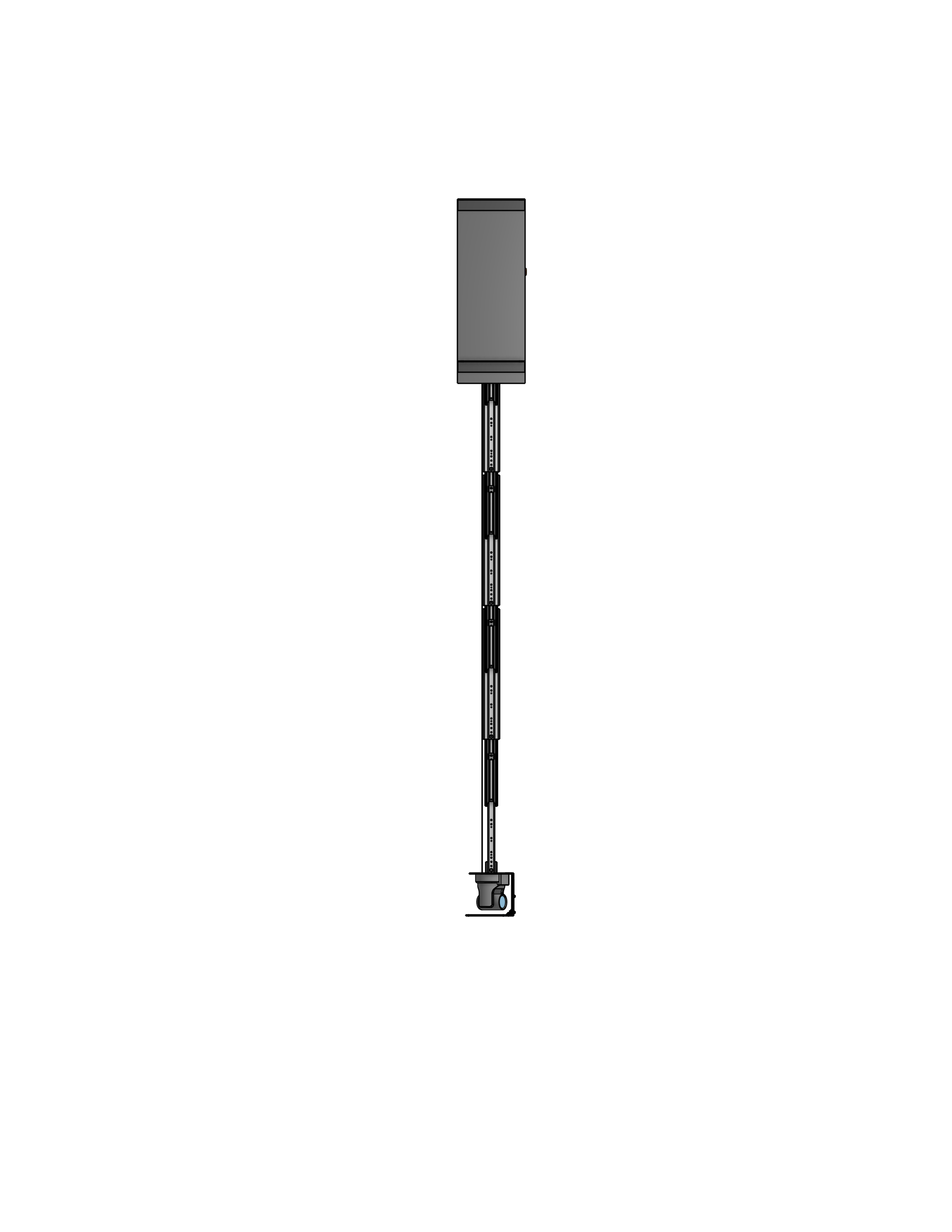 Plenum Enclosed PTZ Camera Lift - Ceiling Mounted - Travel: 96 Inches - Model APTZ-33-96-PE