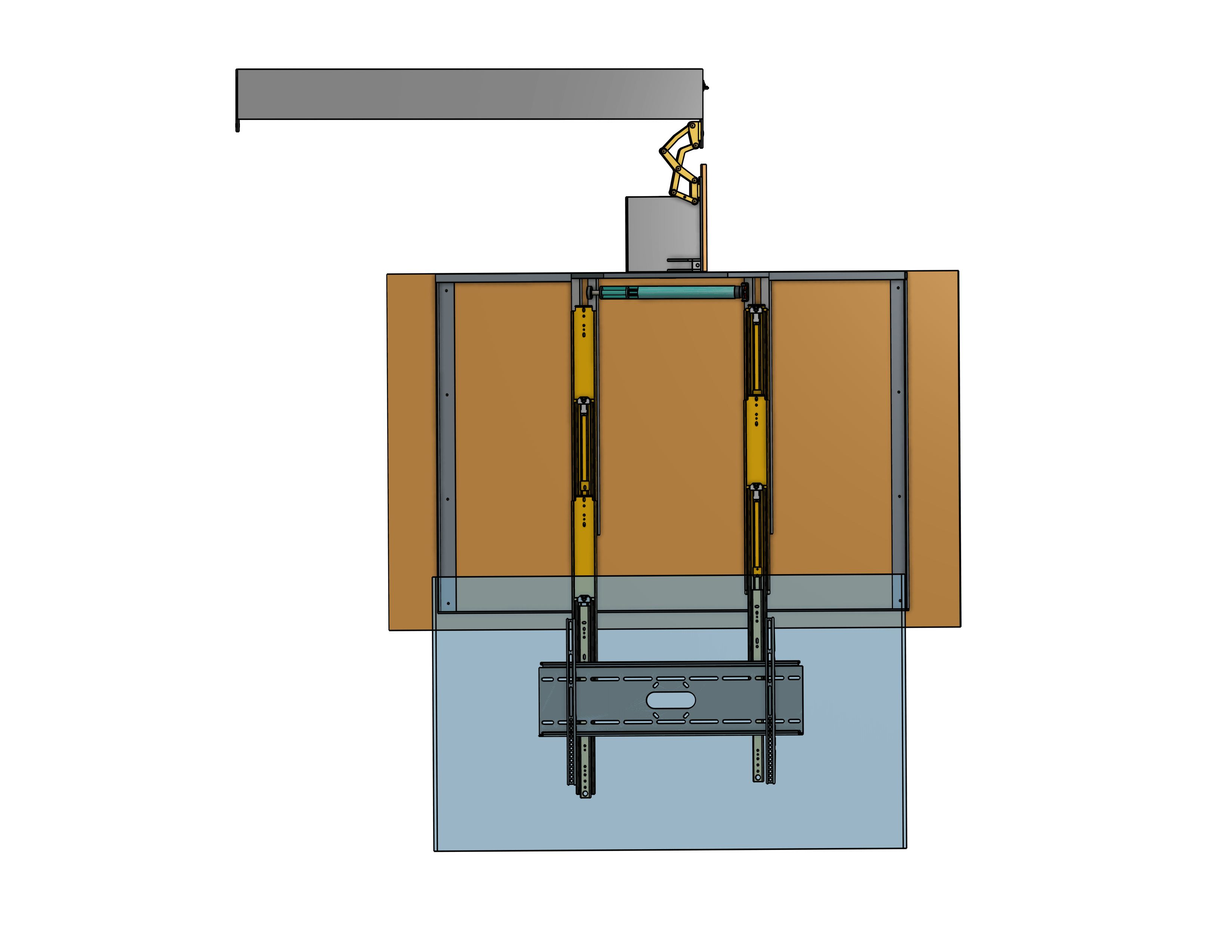 Model FD-PS-X36-65 Flip-Down-Swivel-Extend Mount For A 65 Inch TV - Auton Motorized Systems