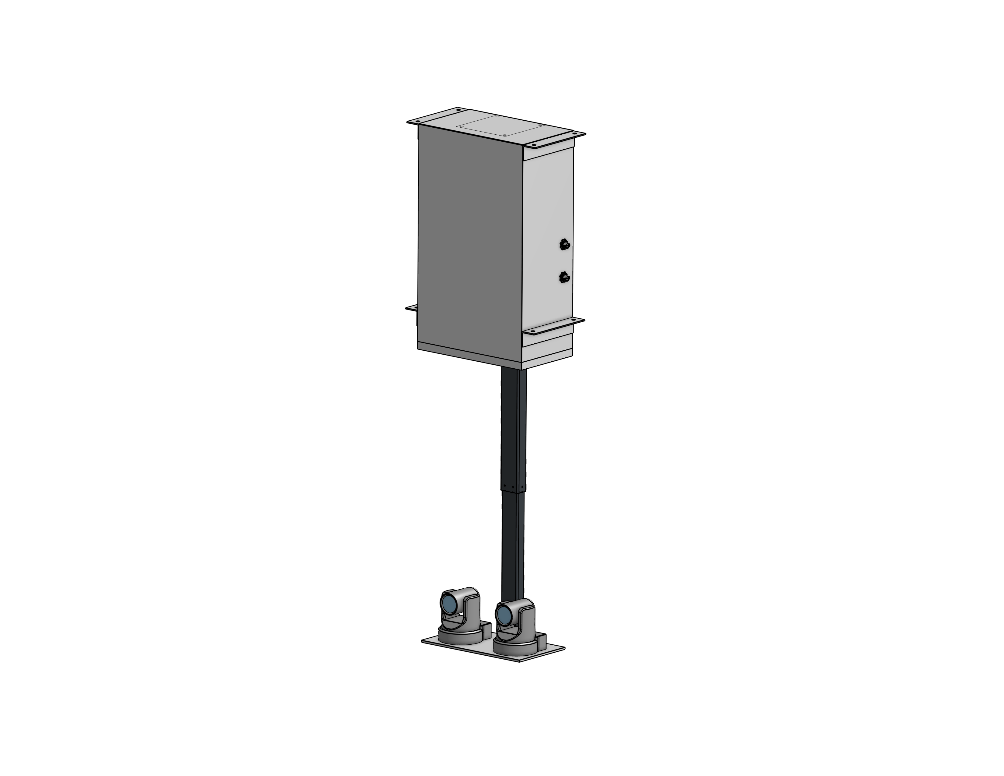 Plenum Enclosed Dual PTZ Camera Lift - Ceiling Mounted - Travel: 38 Inches - Model DAPTZ-30-38-PE
