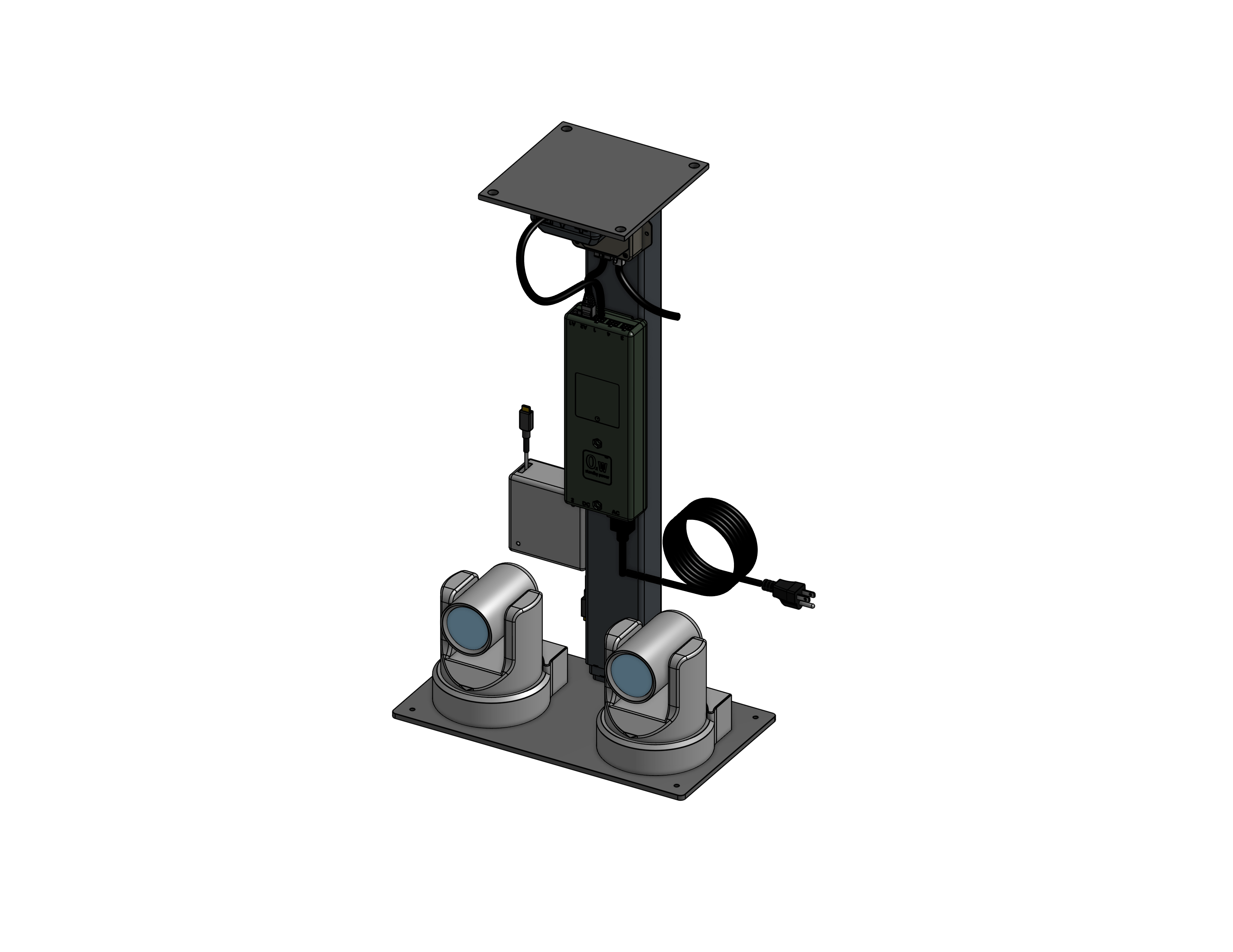 Dual PTZ Camera Lift - Ceiling Mounted - Travel: 38 Inches - Model DAPTZ-30-38