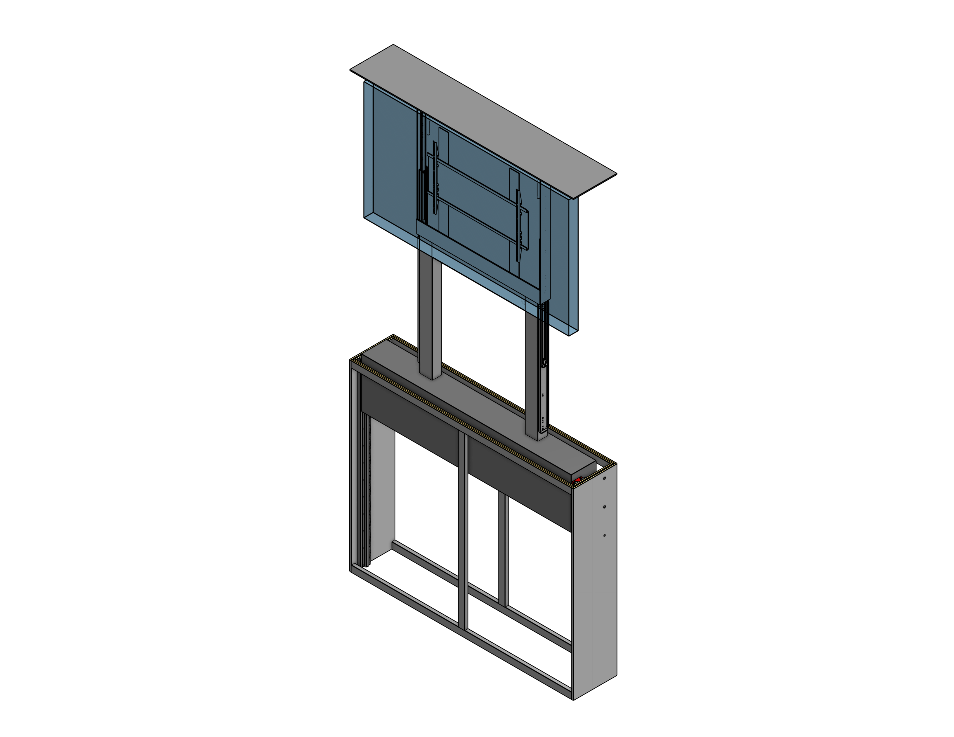 Outdoor 2-Stage Lift For A 75 Inch TV -- Travel: 80 Inches -- Lift Capacity: 300 Pounds -- Model BGD-80-30-75 - Auton Motorized Systems