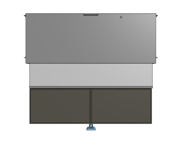 Dual Screen + Camera Mount In Plenum Enclosure - Fits Two 75 Inch Monitors - Cap: 300 lbs Model DET-7230-75 - Auton Motorized Systems