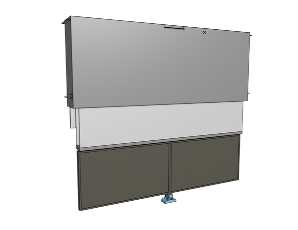 Dual Screen + Camera Mount In Plenum Enclosure - Fits Two 75 Inch Monitors - Cap: 300 lbs Model DET-7230-75 - Auton Motorized Systems