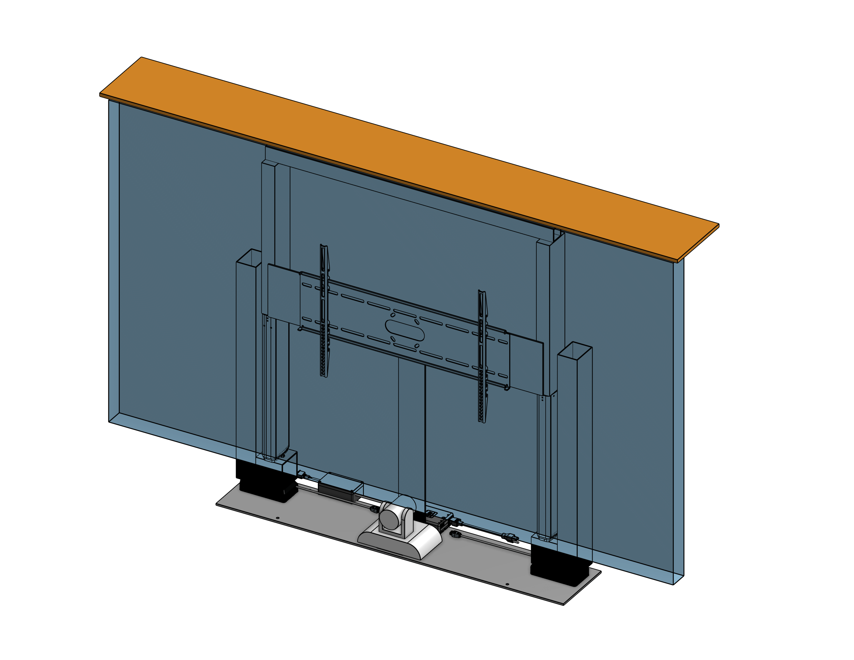 TV Lift - Cabinet Mounted - For 98 Inch TV & PTZ Camera - Travel: 64 Inches - Model TPL-6422-98+PTZ - Auton Motorized Systems
