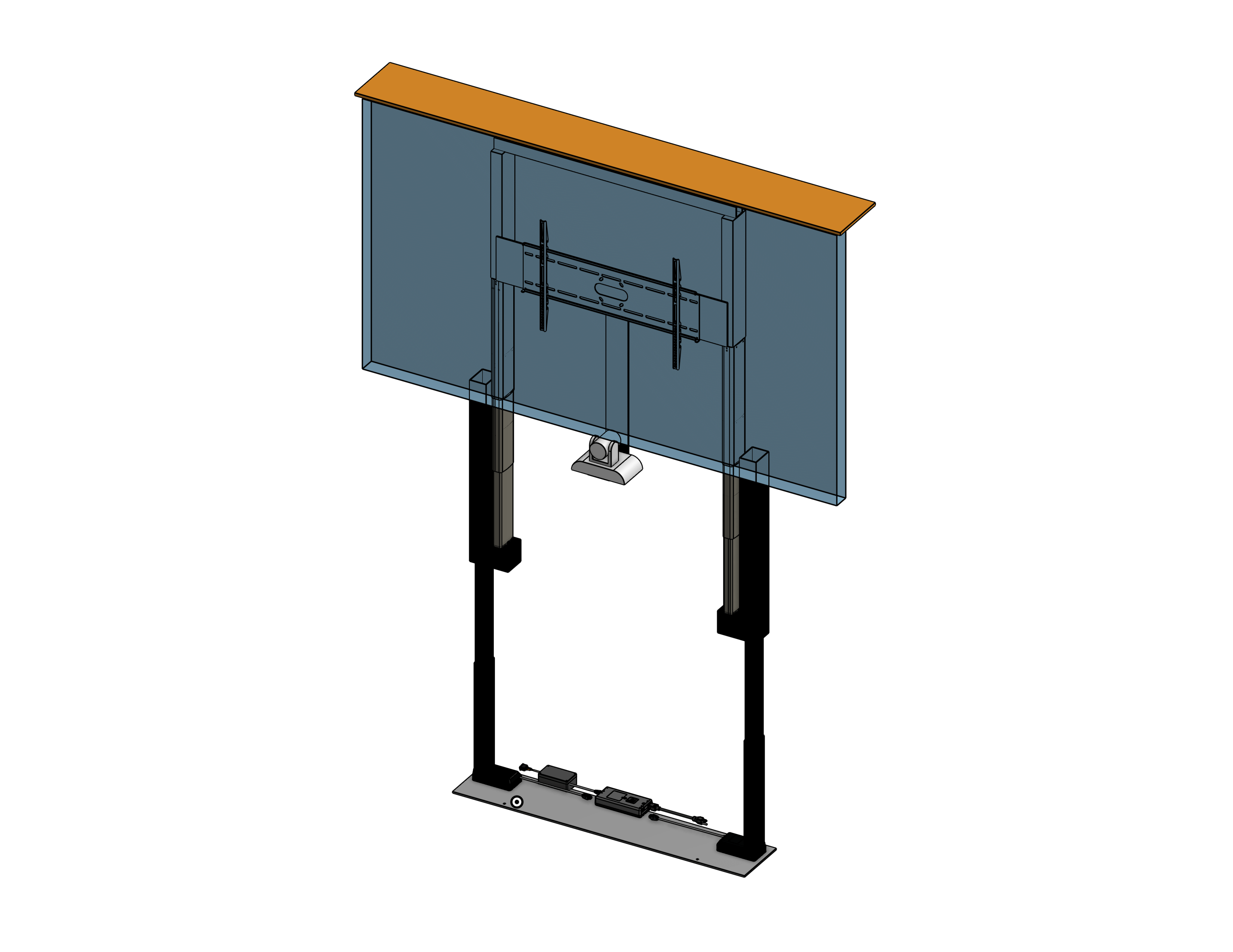 TV Lift - Cabinet Mounted - For 98 Inch TV & PTZ Camera - Travel: 64 Inches - Model TPL-6422-98+PTZ - Auton Motorized Systems