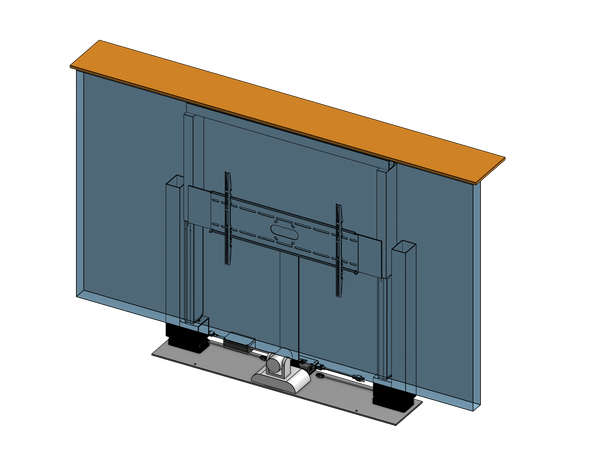 TV Lift - Cabinet Mounted - For 98 Inch TV & PTZ Camera - Travel: 64 Inches - Model TPL-6422-98+PTZ - Auton Motorized Systems