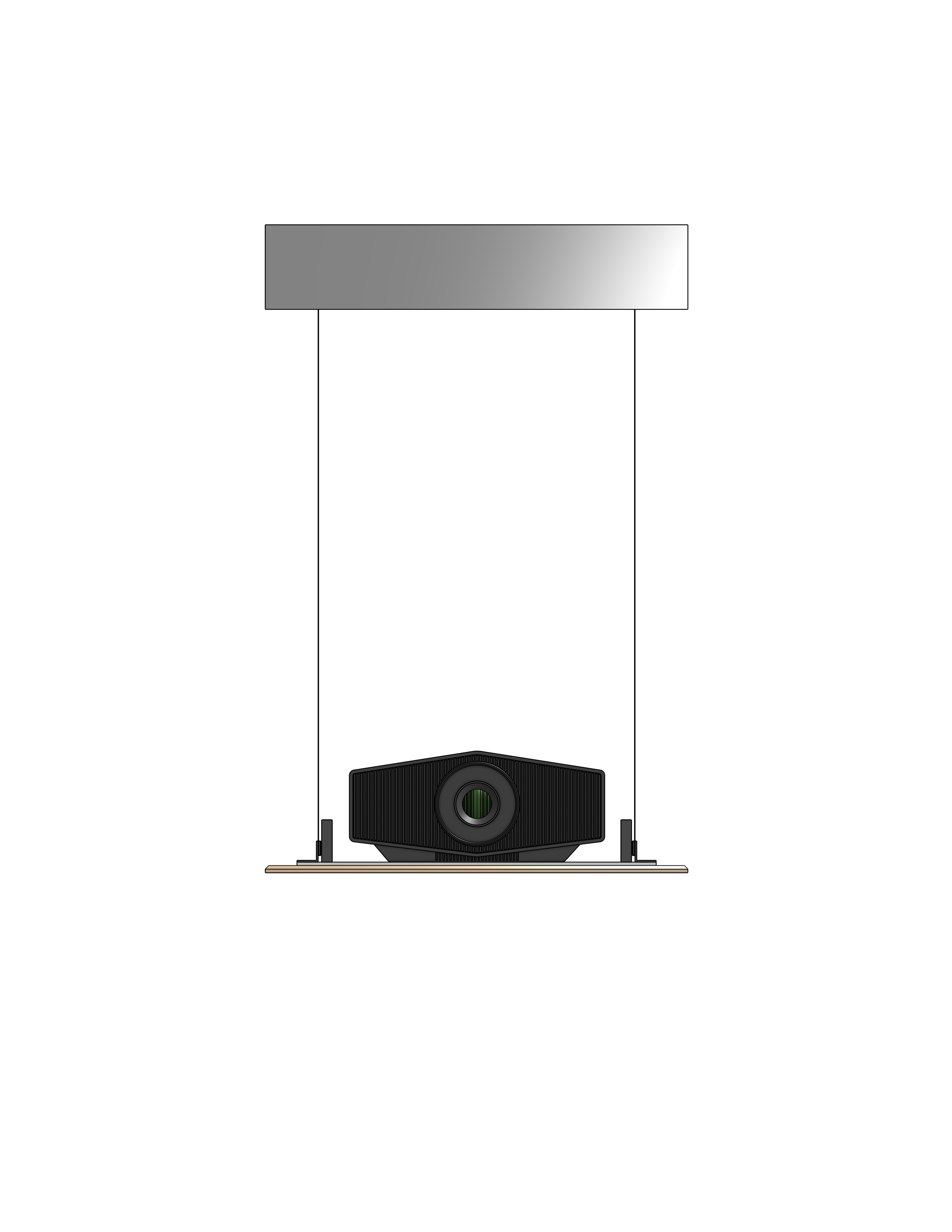 Model ZH-3640  Low Profile Projector Lift - Cap: 40 lb.  Travel: 36