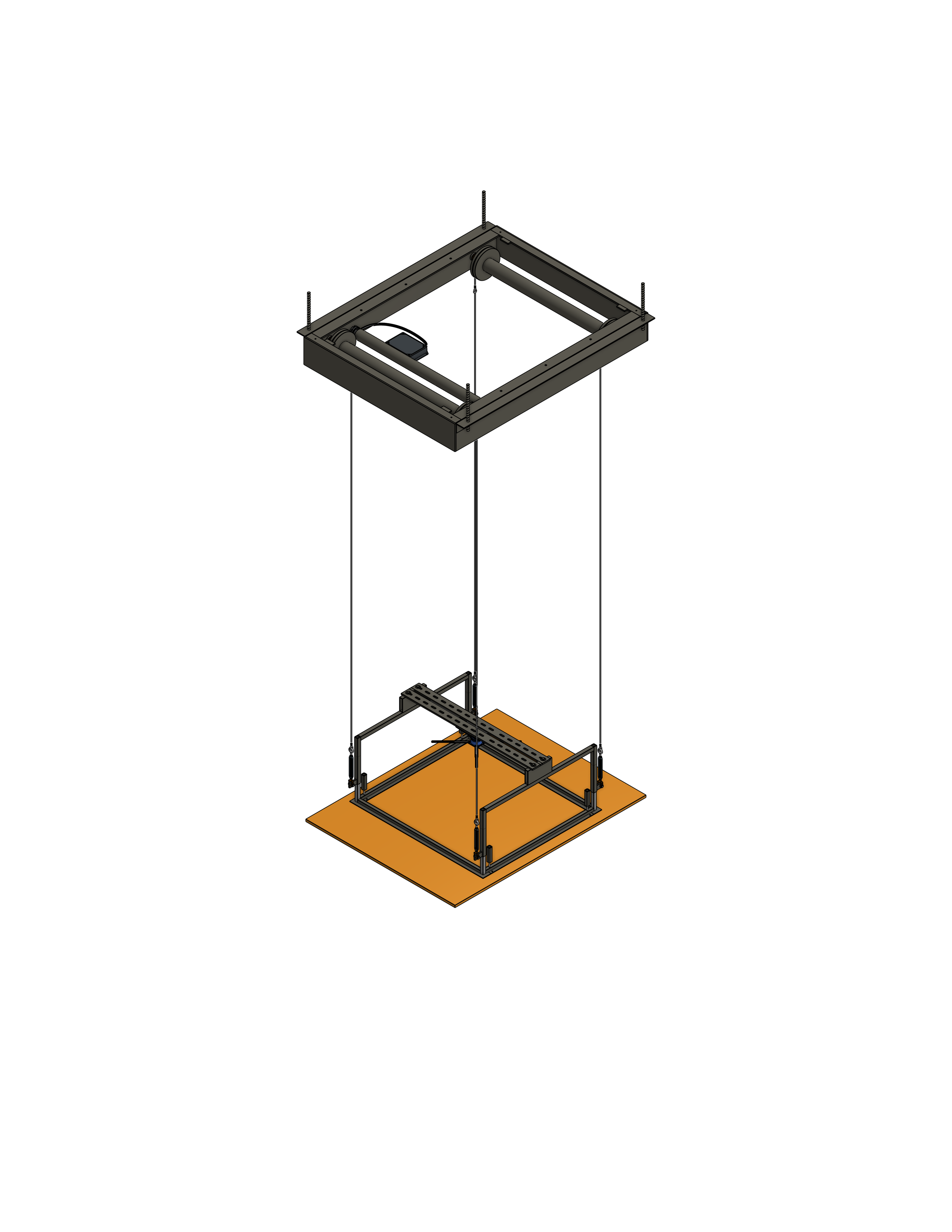 Model LPP-8415  Steel Cable Projector Lift  Capacity: 150 lb.  Travel: 84