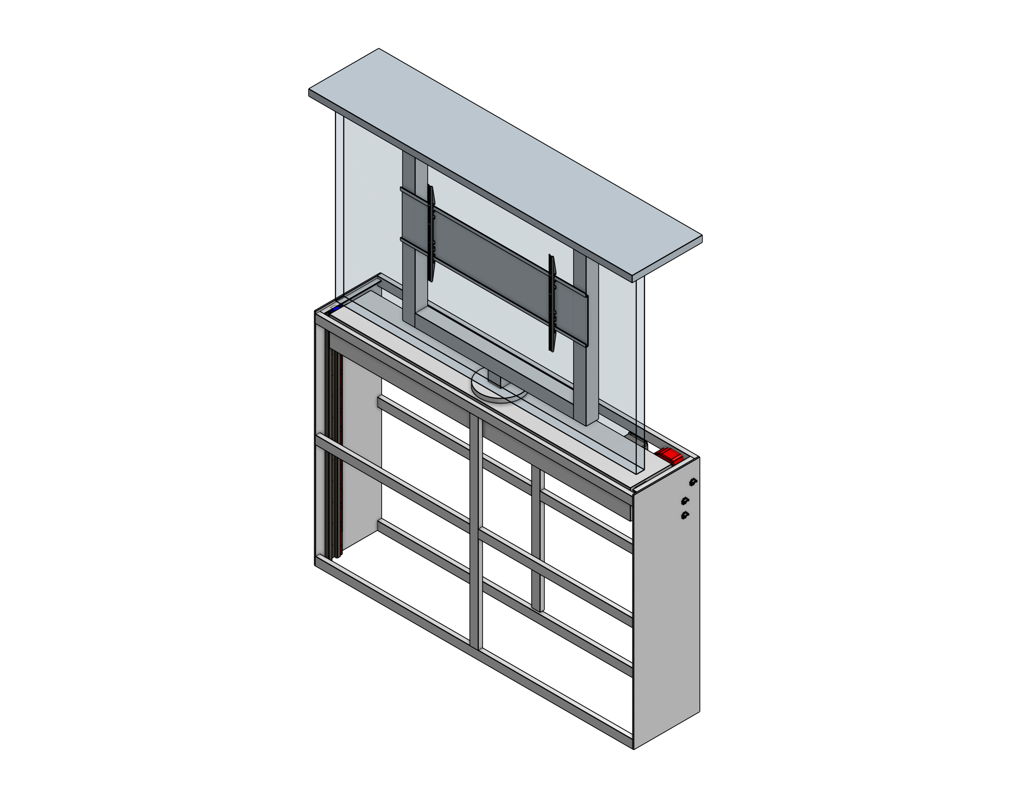 Outdoor Lift-Swivel For A 75 Inch TV  Travel: 45 Inches  Capacity: 300 Pounds ------ Model BG-45-30-PS-75 - Auton Motorized Systems